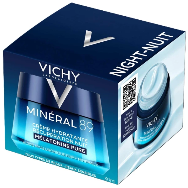 Vichy Mineral 89, nawilżający krem z melatoniną na noc, 50 ml