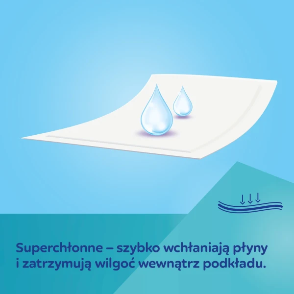 Canpol, wielofunkcyjne podkłady higieniczne, jednorazowe, superchłonne, 60 cm x 60 cm, 10 sztuk