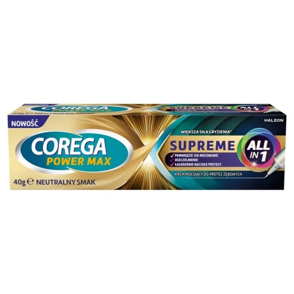Corega Power Max All-In-1, krem mocujący do protez zębowych, 40 g