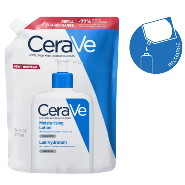 CeraVe, emulsja nawilżająca, skóra sucha i bardzo sucha, zapas, 473 ml