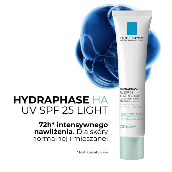La Roche-Posay Hydraphase HA UV, lekki krem intensywnie nawilżający z filtrem UV, SPF 25, 40 ml