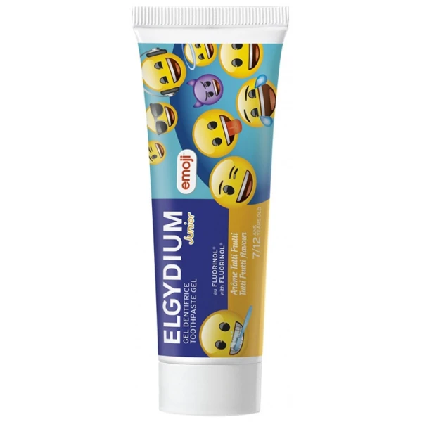 Elgydium Junior Emoji, pasta do zębów w postaci żelu dla dzieci, Tutti-frutti, 7-12 lat, 50 ml