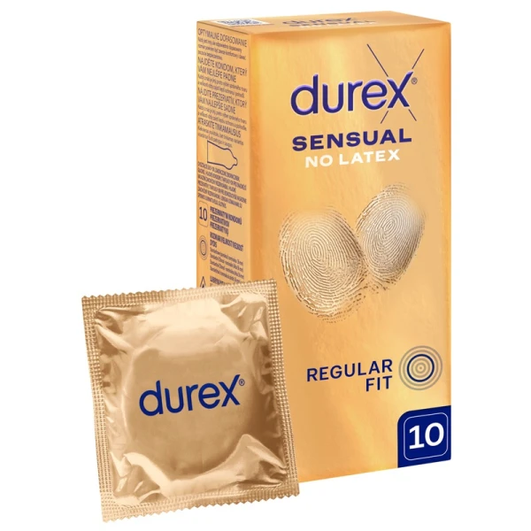 Durex Sensual No Latex, prezerwatywy nielateksowe, 10 sztuk