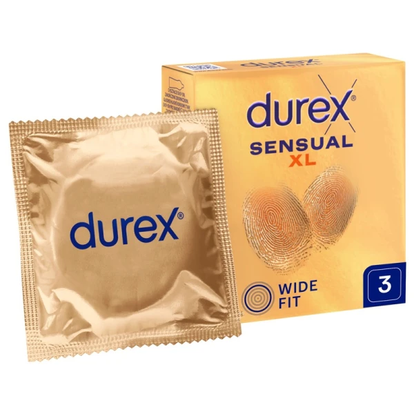 Durex Sensual XL, prezerwatywy supercienkie, 3 sztuki