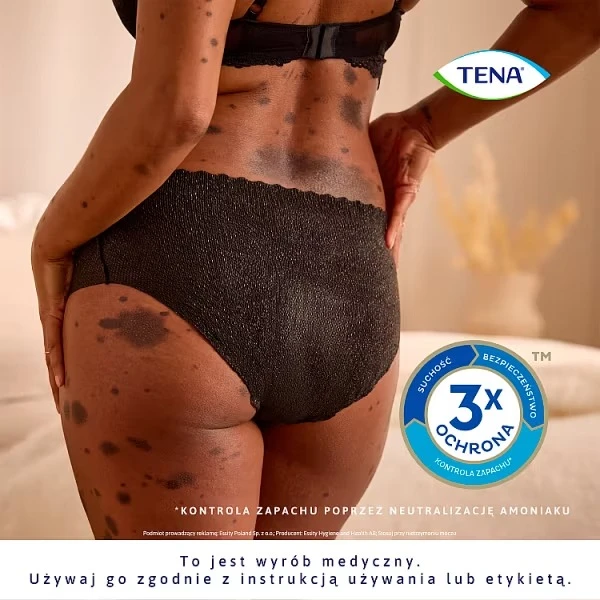 Tena Silhouette Plus Black, dyskretne majtki chłonne dla kobiet, rozmiar L, 10 sztuk