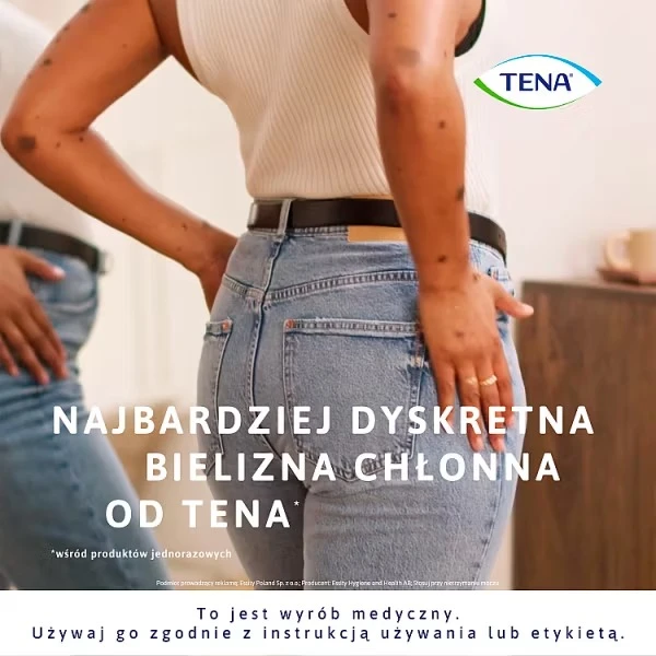 Tena Silhouette Plus Black, dyskretne majtki chłonne dla kobiet, rozmiar L, 10 sztuk