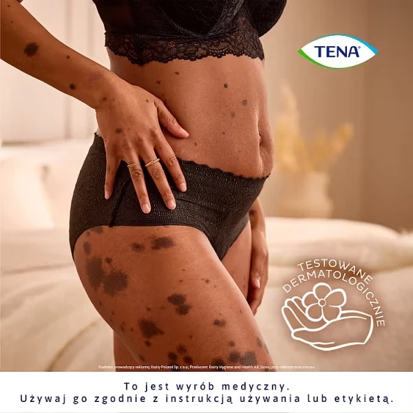 Tena Silhouette Plus Black, dyskretne majtki chłonne dla kobiet, rozmiar L, 10 sztuk