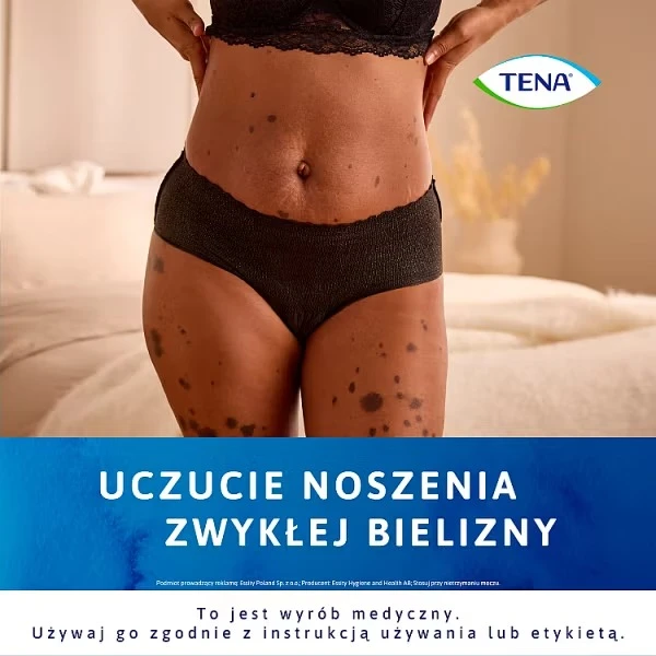Tena Silhouette Plus Black, dyskretne majtki chłonne dla kobiet, rozmiar L, 10 sztuk