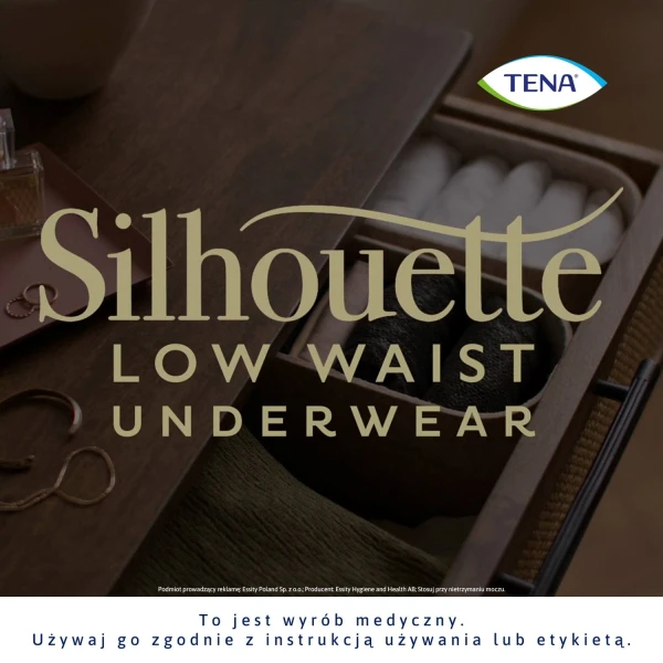 Tena Silhouette Plus White, dyskretne majtki chłonne dla kobiet, rozmiar M, 12 sztuk