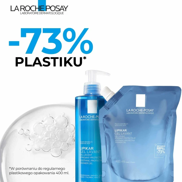 La Roche-Posay Lipikar, delikatny żel myjący do twarzy i ciała, skóra wrażliwa, 400 ml