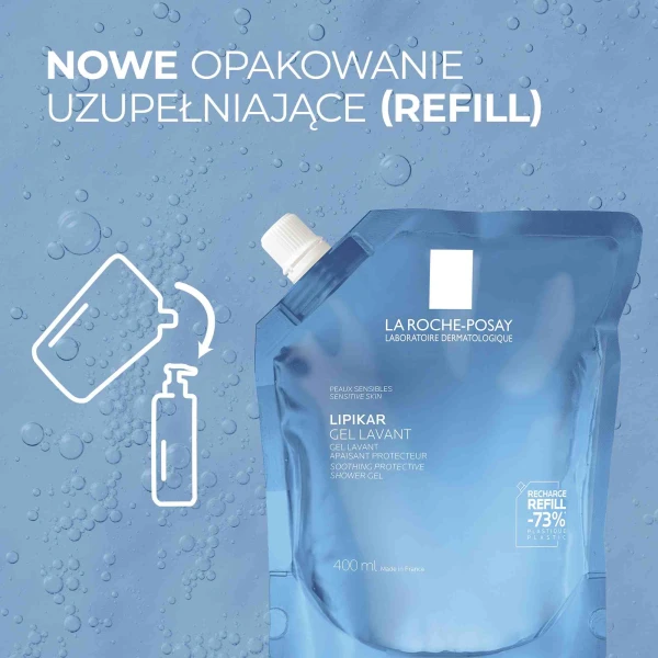 La Roche-Posay Lipikar, delikatny żel myjący do twarzy i ciała, skóra wrażliwa, 400 ml