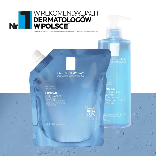 La Roche-Posay Lipikar, delikatny żel myjący do twarzy i ciała, skóra wrażliwa, 400 ml