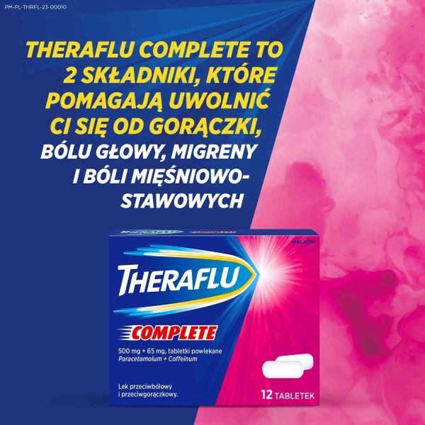 Theraflu Complete 500 mg + 65 mg, 12 tabletek powlekanych