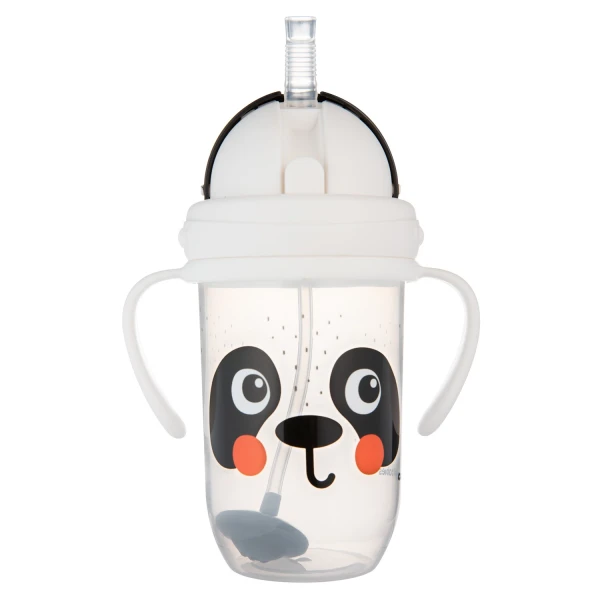 Canpol Babies, kubek niekapek ze rurką z odważnikiem, BabiesBoo, panda, od 6 miesiąca, 270 ml