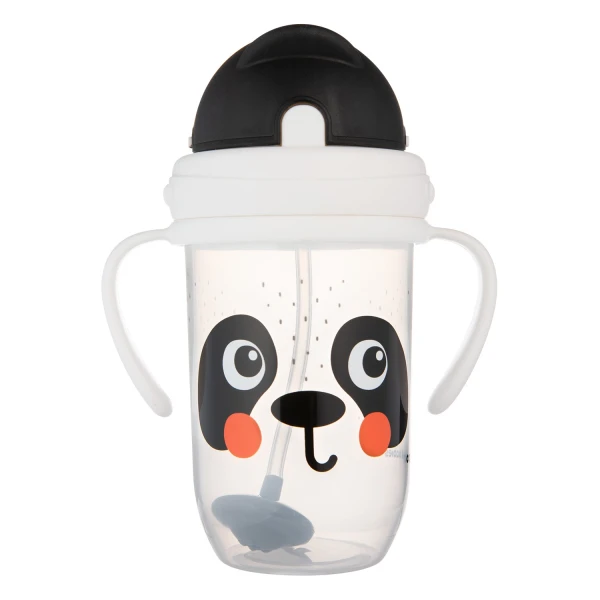 Canpol Babies, kubek niekapek ze rurką z odważnikiem, BabiesBoo, panda, od 6 miesiąca, 270 ml