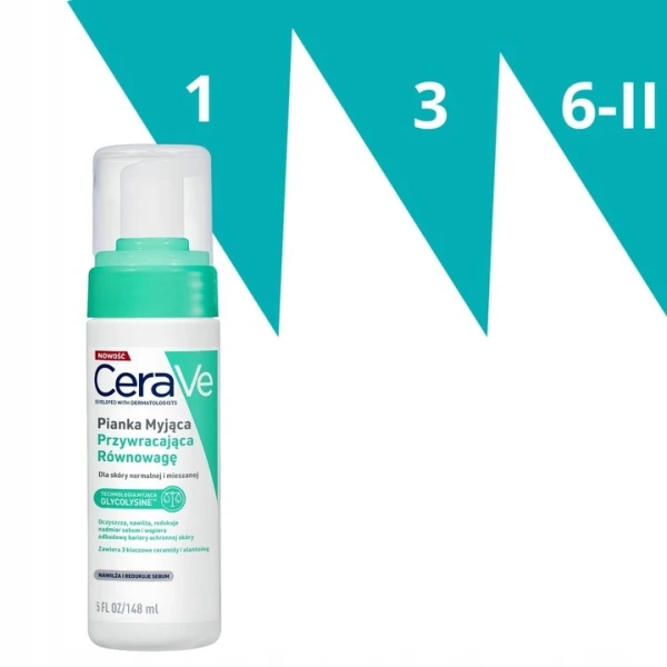 CeraVe, pianka myjąca przywracająca równowagę, 150 ml