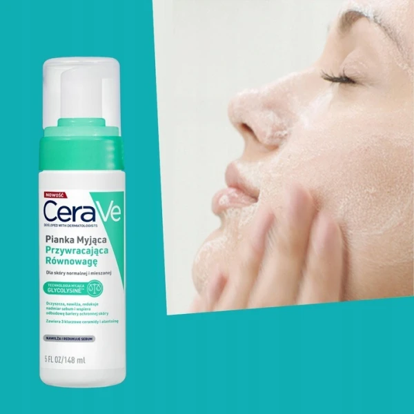 CeraVe, pianka myjąca przywracająca równowagę, 150 ml
