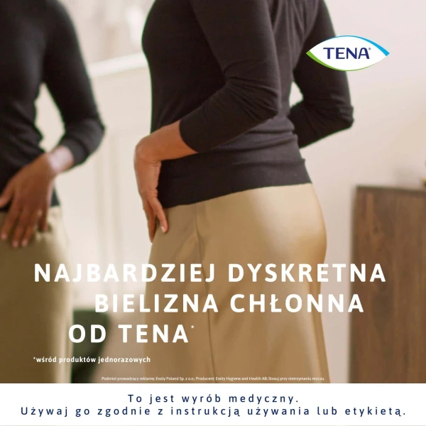 Tena Silhouette Plus White, dyskretne majtki chłonne dla kobiet, rozmiar L, 10 sztuk