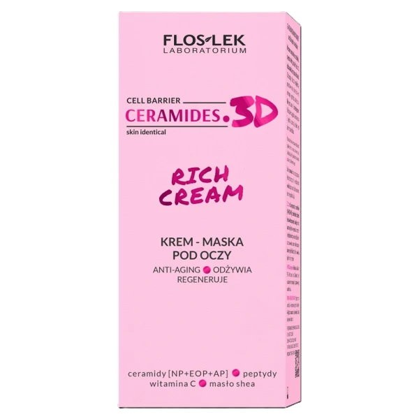 Floslek Laboratorium Ceramides. 3D Rich Cream, krem-maska pod oczy, 30 ml