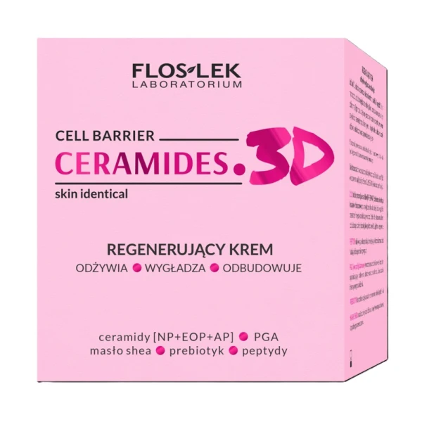 Floslek Laboratorium Ceramides. 3D, regenerujący krem do twarzy, 50 ml