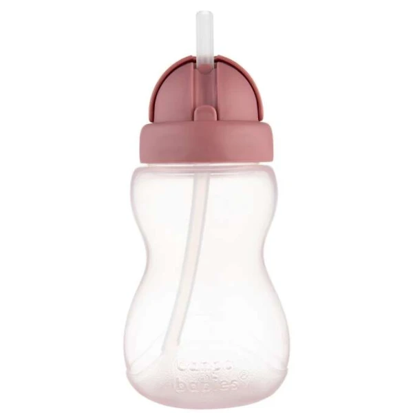 Canpol Babies, kubek niekapek z rurką i odważnikiem, różowy, od 12 miesiąca, 270 ml
