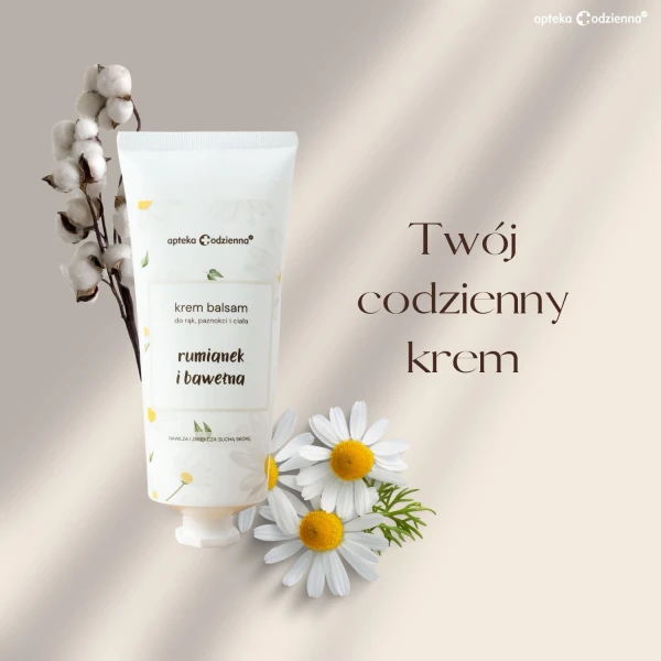 Apteka Codzienna Krem do rąk, rumianek i bawełna, 100 ml