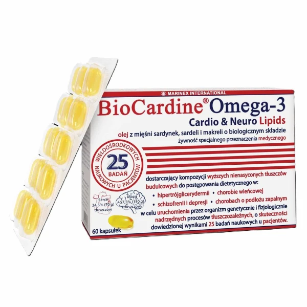 BioCardine Omega-3 Cardio&Neuro Lipids, 60 kapsułek