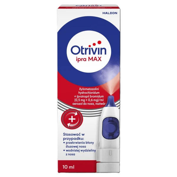 Otrivin Ipra Max (0,5 mg + 0,6 mg)/ ml, aerozol do nosa, roztwór, 10 ml