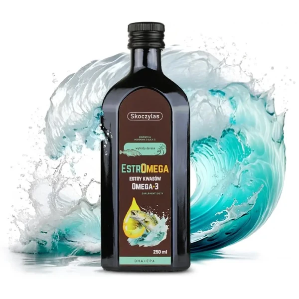 Skoczylas Estromega, rybie kwasy Omega 3 DHA+EPA, 250 ml
