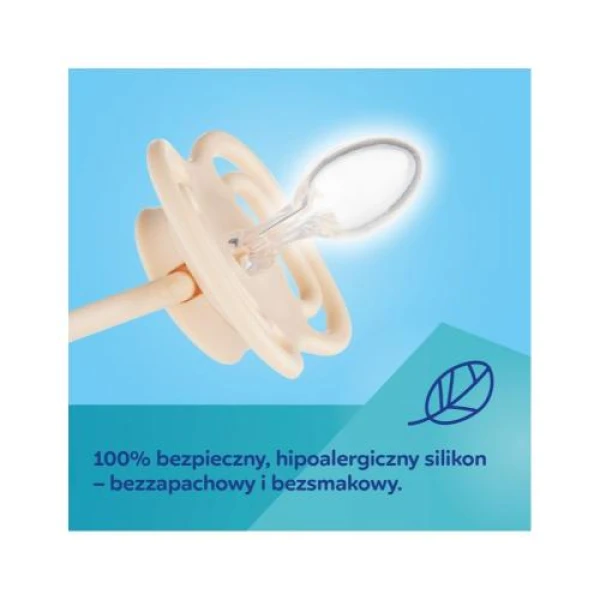 Canpol Babies Smoczek silikonowy, symetryczny, DentalAir, 6-18 miesięcy, kremowy, 2 sztuki