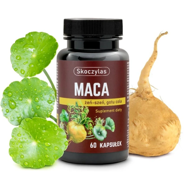 Skoczylas Maca, żeń-szeń, gotu cola, 60 kapsułek