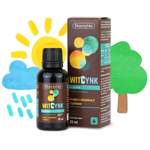 Skoczylas WitCynk, witamina C z cynkiem, krople, 30 ml