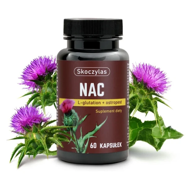 Skoczylas NAC, L-glutation, ostropest, 60 kapsułek