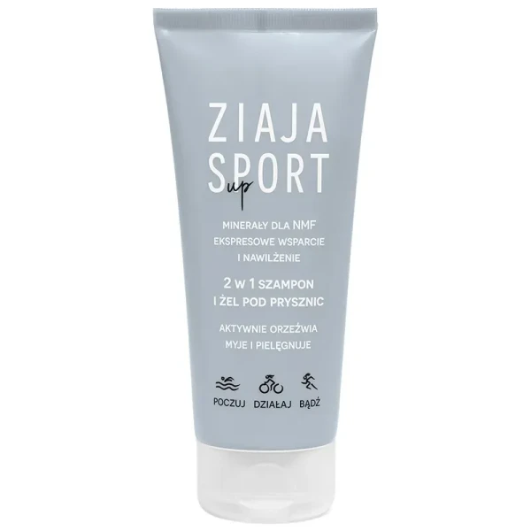 Zestaw Ziaja Sport Up, balsam do ciała i odżywka do włosów 2w1, 200 ml + szampon i żel pod prysznic 2w1, 200 ml + krem do rąk i stóp, 100 ml + antyperspirant i serum 2w1, 60 ml