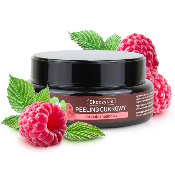 Skoczylas, peeling cukrowy do ciała, malinowy, 200 ml