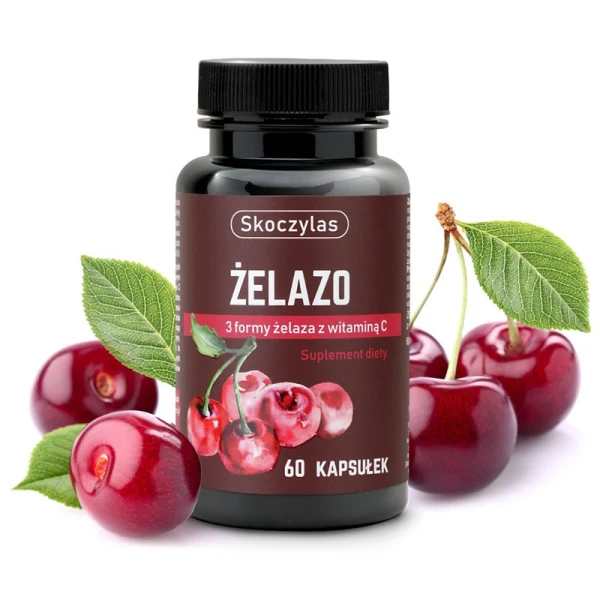 Skoczylas Żelazo, 3 formy z witaminą C, 60 kapsułek