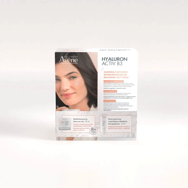 Zestaw Avene Hyaluron Activ B3 na noc, multi intensywny krem na noc, 40 ml + krem pod oczy o potrójnym działaniu korygującym, 15 ml