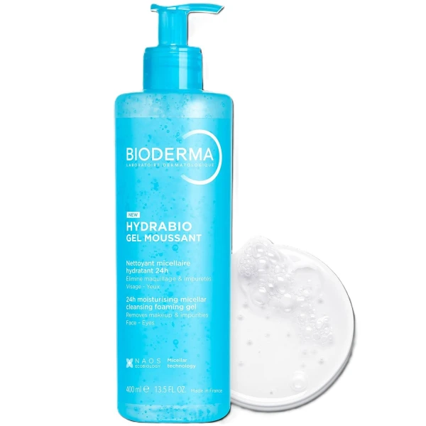 Bioderma Hydrabio Gel Moussant, nawilżający żel do mycia twarzy, 400 ml