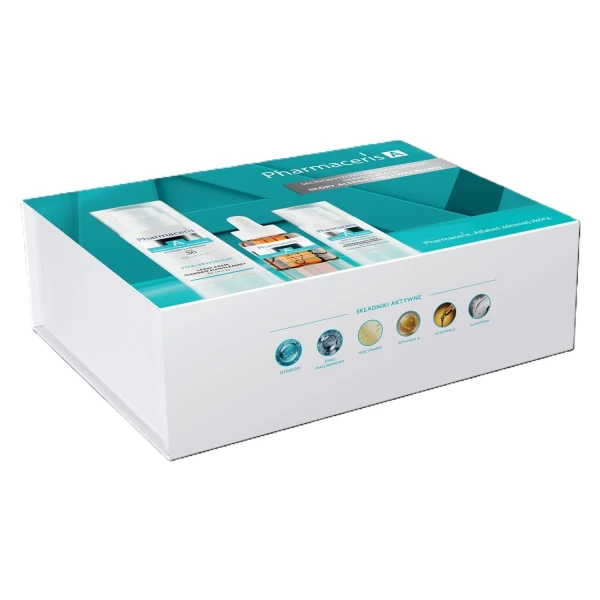 Zestaw Pharmaceris A 2025, lekki krem głęboko nawilżający, SPF 30, 50 ml + regenerujący duo koncentrat, 30 ml + regenerujący krem przeciwzmarszczkowy pod oczy, 15 ml