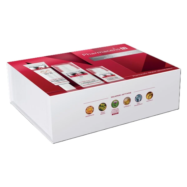 Zestaw Pharmaceris N 2025, krem tonujący, SPF 30, 40 ml + aktywny krem przeciwzmarszczkowy do twarzy, SPF 10, 50 ml + intensywny krem redukujący cienie i worki pod oczami, 15 ml