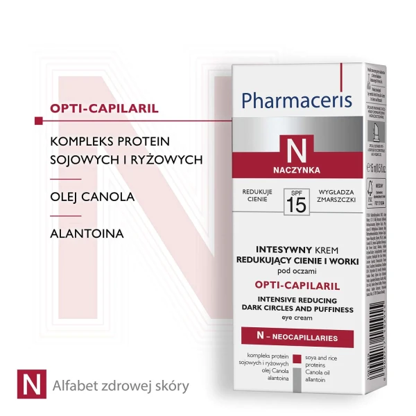 Zestaw Pharmaceris N 2025, krem tonujący, SPF 30, 40 ml + aktywny krem przeciwzmarszczkowy do twarzy, SPF 10, 50 ml + intensywny krem redukujący cienie i worki pod oczami, 15 ml