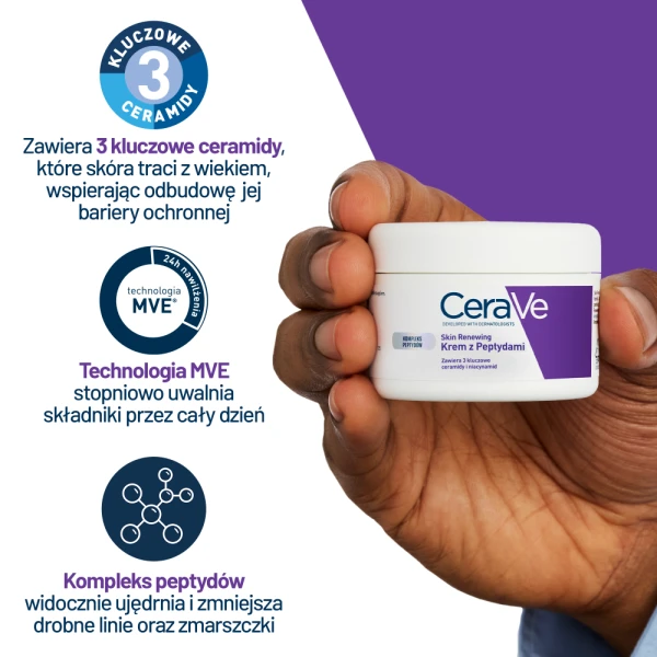CeraVe Skin Renewing, krem do twarzy z peptydami, 48 g