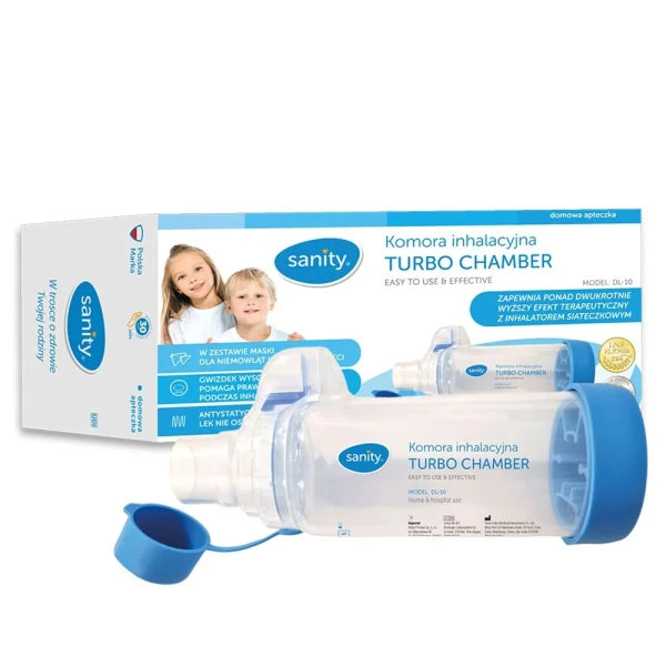 Sanity, pakiet promocyjny wyrobów do nebulizacji, Fast Mesh, inhalator siateczkowy, 1 sztuka + Turbo Chamber, komora inhalacyjna, 1 sztuka