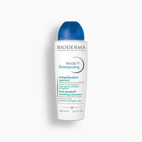 Bioderma Nodé P Shampooing Apaisant, kojący szampon przeciwłupieżowy do wrażliwej skóry głowy, 400 ml