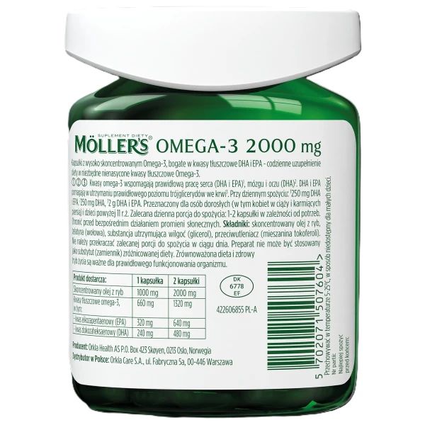 Moller's Omega-3 2000 mg, 60 kapsułek
