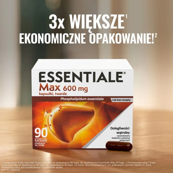 Essentiale Max 600 mg, 90 kapsułek