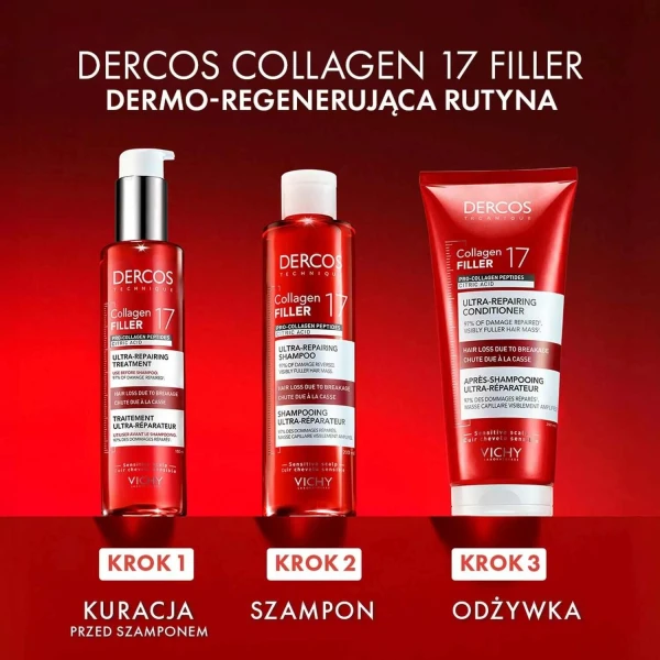 Vichy Dercos Collagen 17 Filler Ultra-Repairing Treatment, ultraregenerująca kuracja, 150 ml