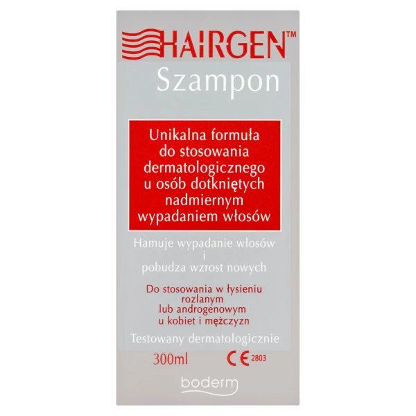 Hairgen, szampon do stosowania dermatologicznego u osób dotkniętych nadmiernym wypadaniem włosów, 300 ml