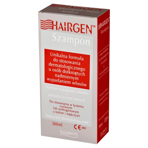 Hairgen, szampon do stosowania dermatologicznego u osób dotkniętych nadmiernym wypadaniem włosów, 300 ml
