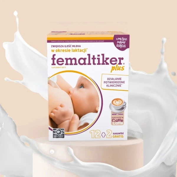 Femaltiker Plus, smak caffe latte, 12 saszetek + 2 gratis